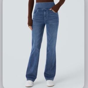 HALARA Indigo Wide-Leg High-Rise Jeans